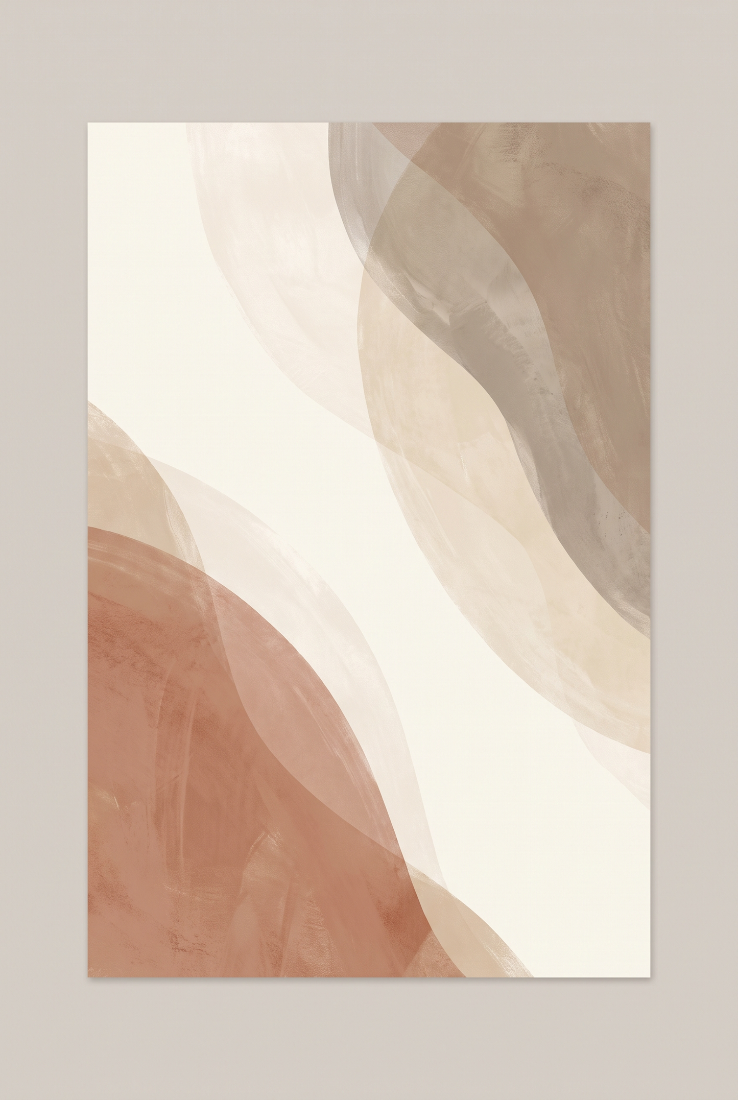 Terra Forms No.2 neutral abstract art print in cream, oat and terracotta