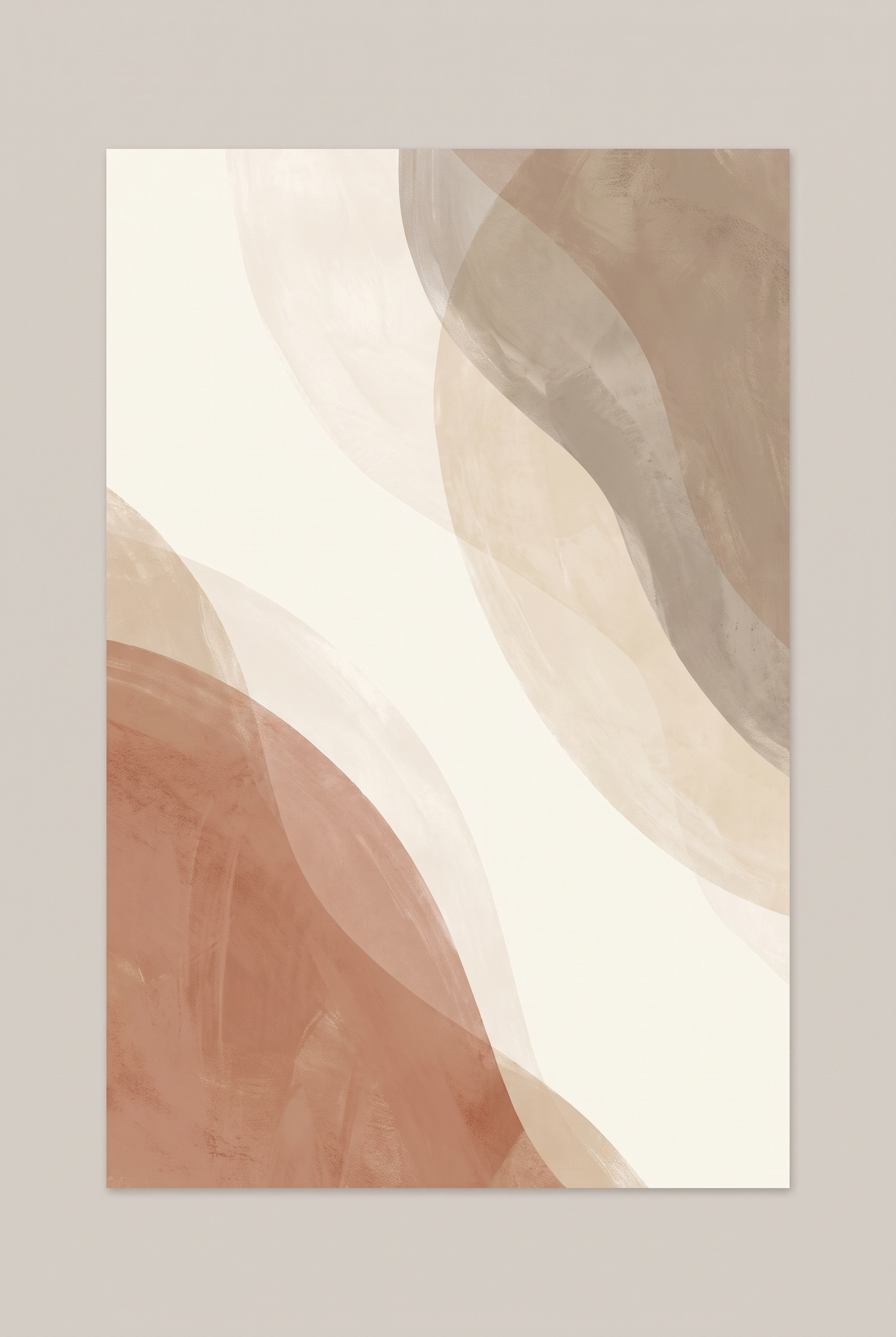 Terra Forms No.2 neutral abstract art print in cream, oat and terracotta