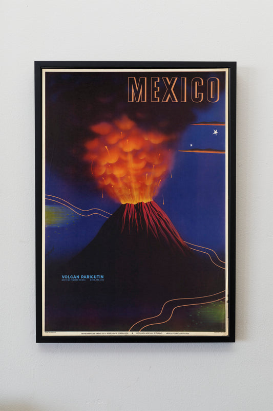 Mexico Volcano Travel Poster Print Wall Hanging Decor