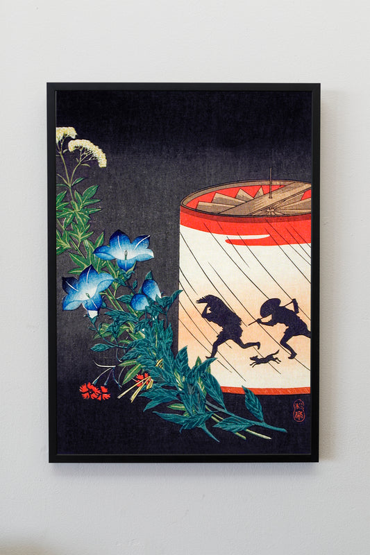 Bellflower and Lantern by Hiroaki Takahashi Japanese Art Print Poster Wall Hanging Decor A4 A3 A2