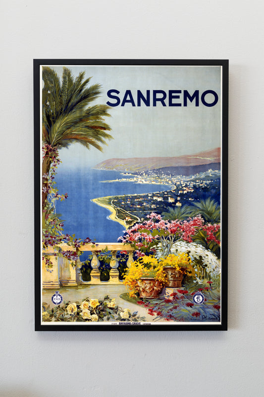 Sanremo Travel Poster Print Wall Hanging Decor