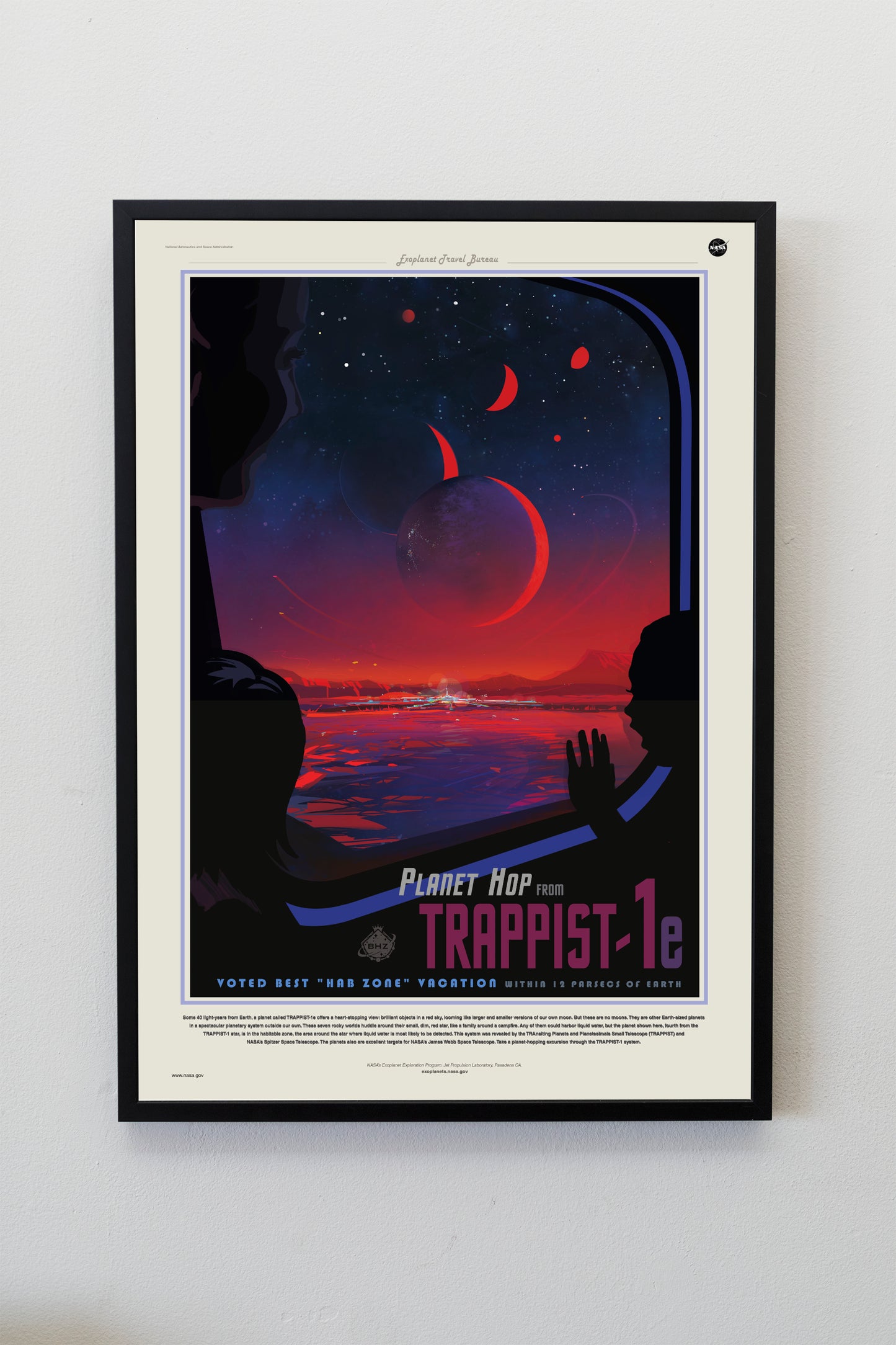 TRAPPIST-1 Visions of the Future NASA Space Astronomy Poster Illustration Print Wall Hanging Decor