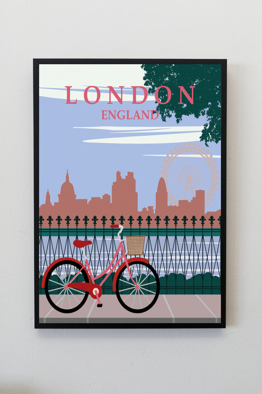 London Travel Poster Print Wall Hanging Decor