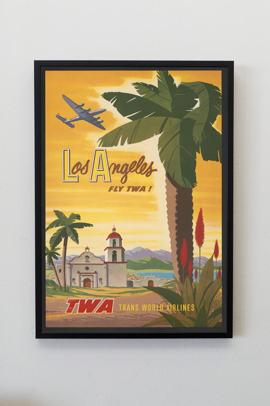 Los Angeles Travel Poster Print Wall Hanging Decor