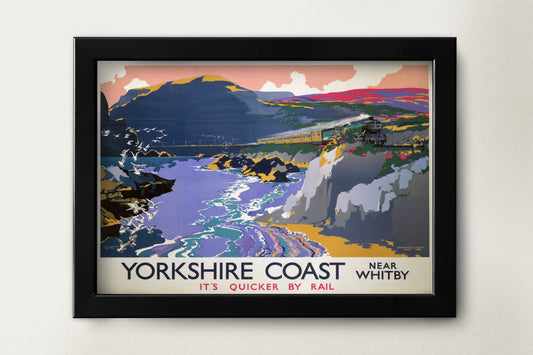 Yorkshire Train Travel Poster Illustration Print Wall Hanging Decor