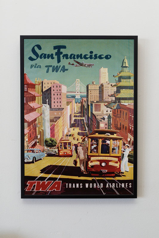 Retro San Francisco Travel Poster Print Wall Hanging Decor