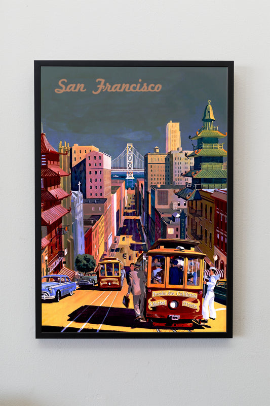 Vintage San Francisco Travel Poster Print Wall Hanging Decor