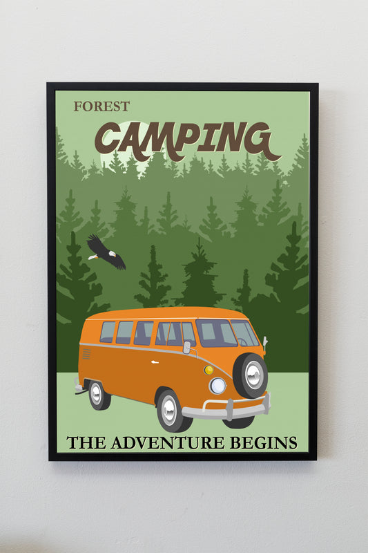 Camping Poster Print Wall Hanging Decor