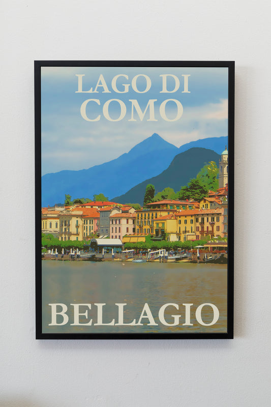 Lake Como Italy Travel Poster Print Wall Hanging Decor