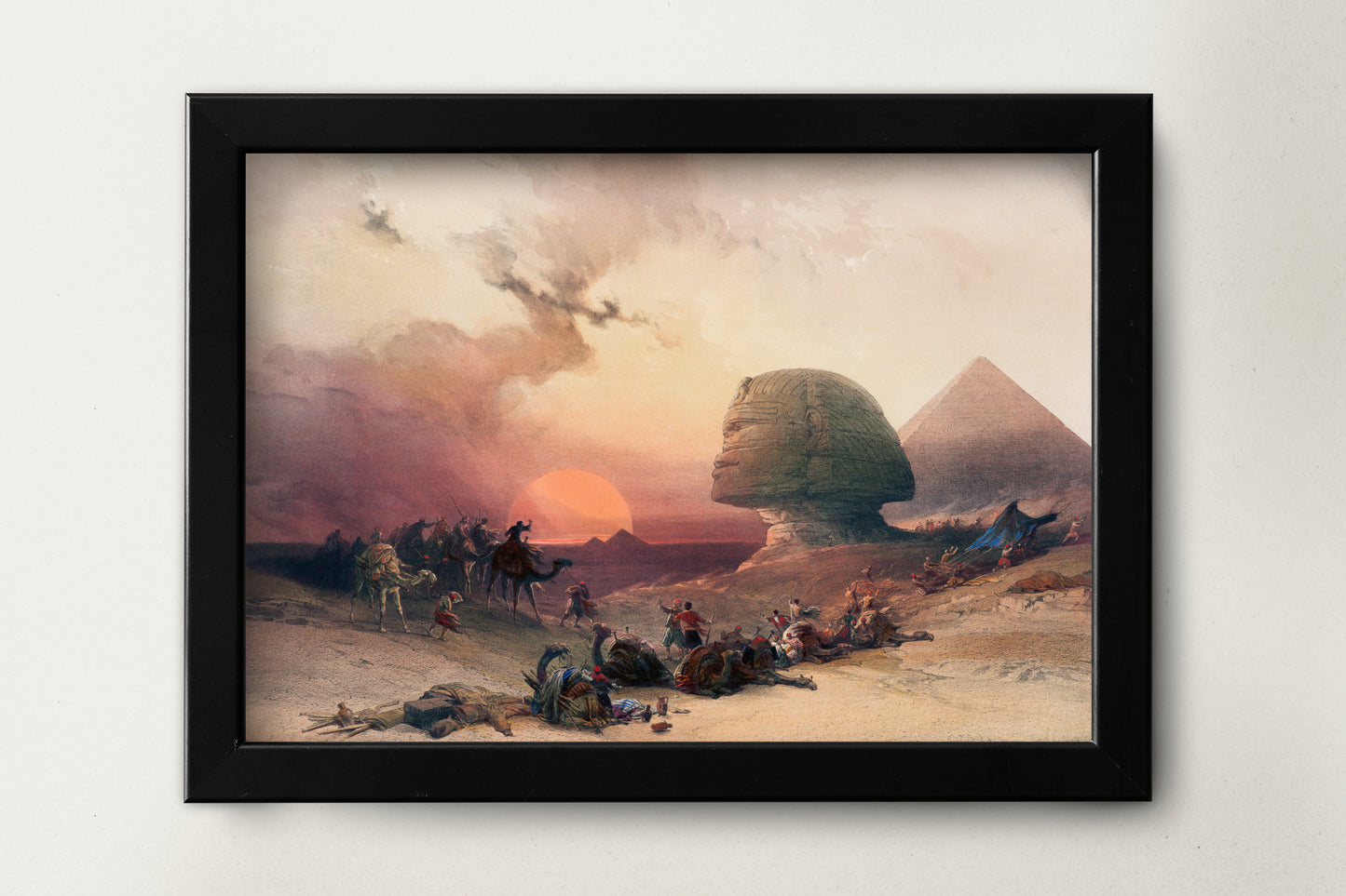 Approach of the simoom Desert of Gizeh by David Roberts (1796–1864) Art Poster Wall Hanging Decor