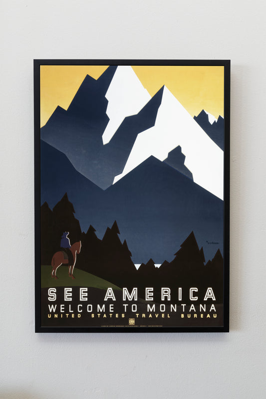 Vintage America USA Montana Travel Poster Print Wall Hanging Decor