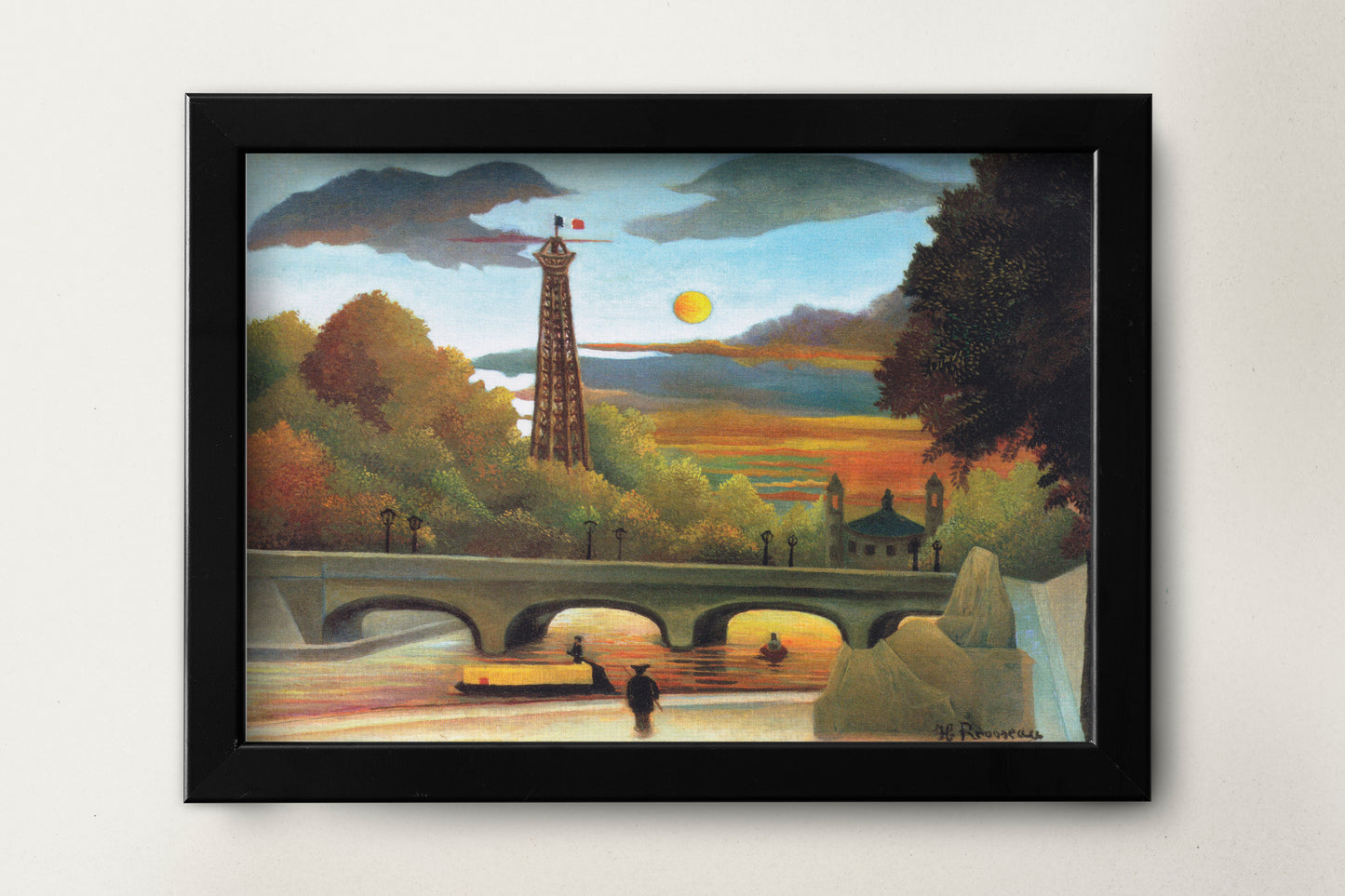 Henri Rousseau's Seine and Eiffel-tower Paris in the sunset (1910) Poster Print Wall Hanging Decor