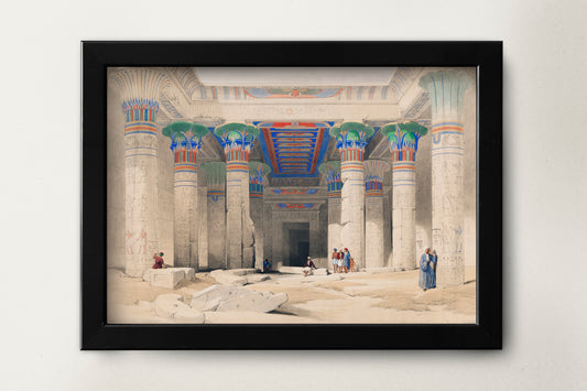 Grand Portico of the Temple of Philae Nubia illustration by David Roberts (1796–1864) Architecture painting Art Poster Wall Hanging Decor