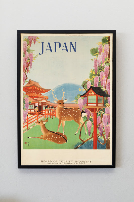 Vintage Japan Travel Poster Illustration Print Wall Hanging Decor