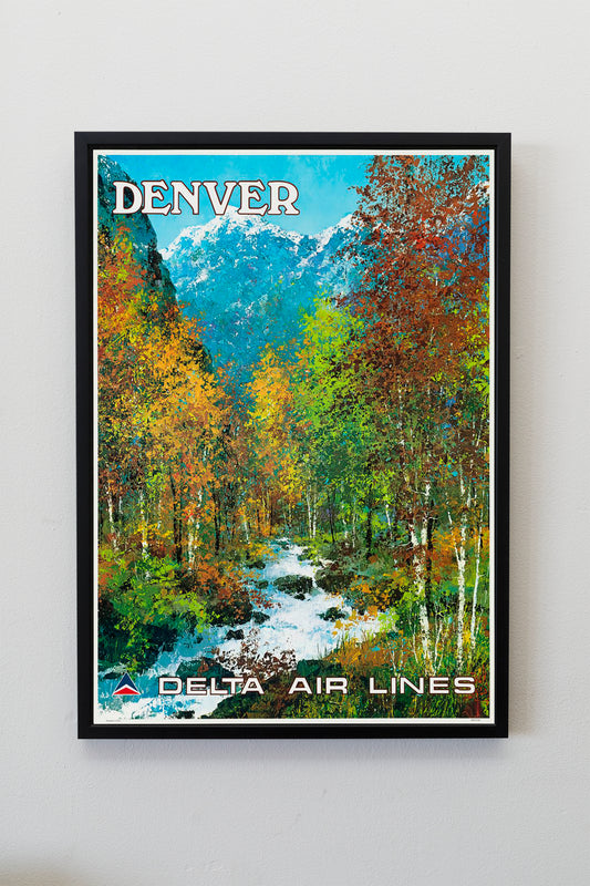 Denver Delta Air Lines Travel Poster Print Wall Hanging Decor