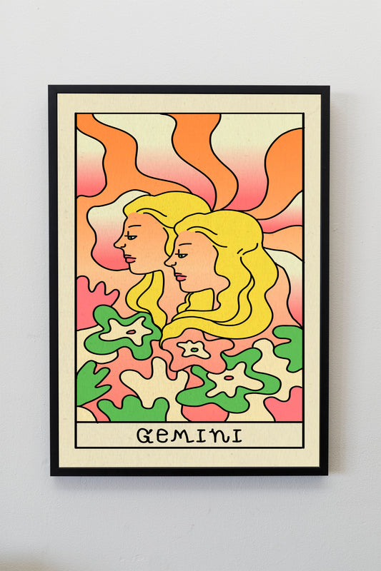 Gemini Wall Art | Gemini Star Sign Posters | Gemini Zodiac Sign Print | Gemini Astrology Poster | Astrology Lover Gift | Spiritual Wall Art