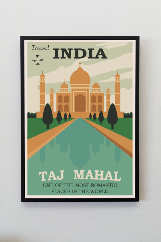 Taj Mahal Travel Poster | Taj Mahal Poster | India Travel Poster | Visit India Poster | India Travel Prints | Indian Wall Art | Indian Art