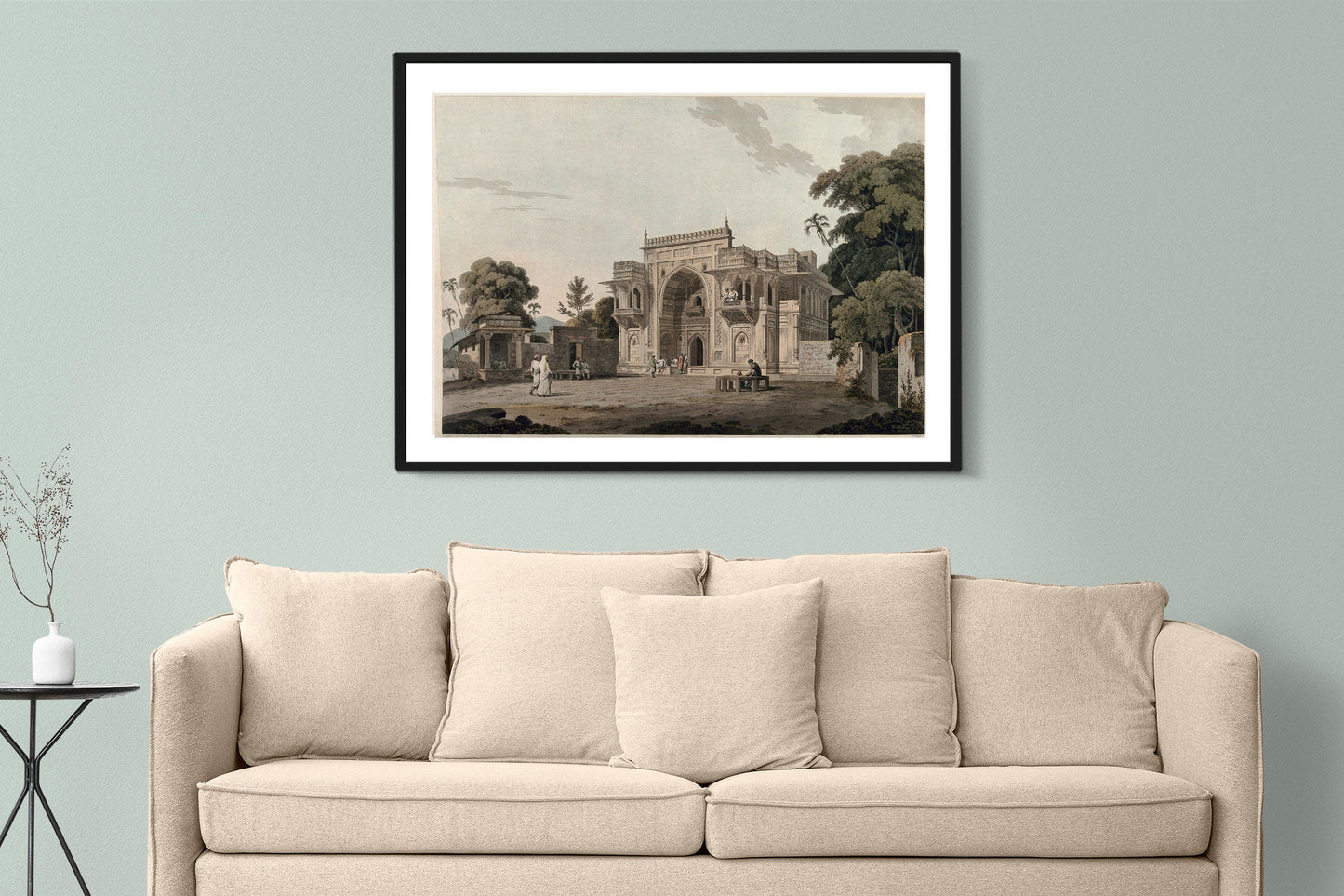 Oriental Scenery India Architecture Trees Landscape Vintage Art Poster Wall Hanging Decor