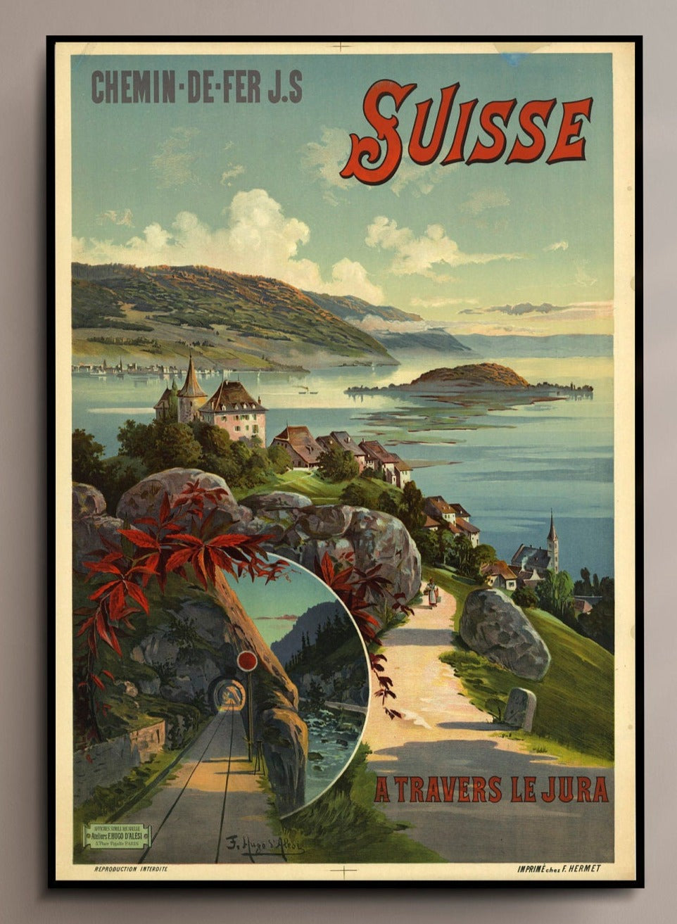 Switzerland Suisse Travel Poster Print Wall Hanging Decor