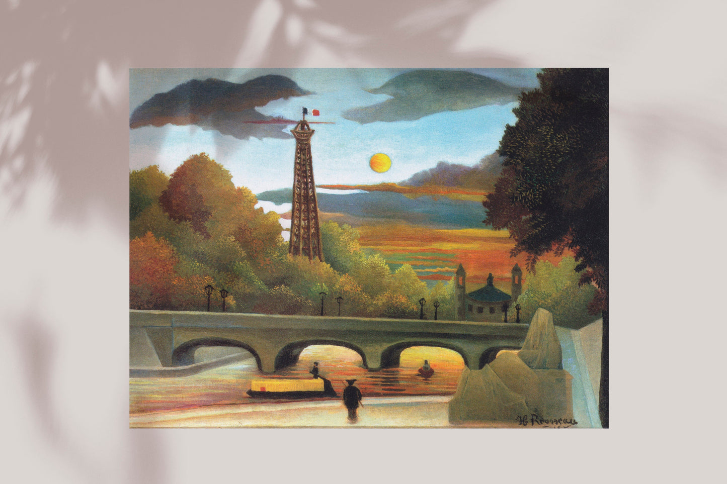 Henri Rousseau's Seine and Eiffel-tower Paris in the sunset (1910) Poster Print Wall Hanging Decor