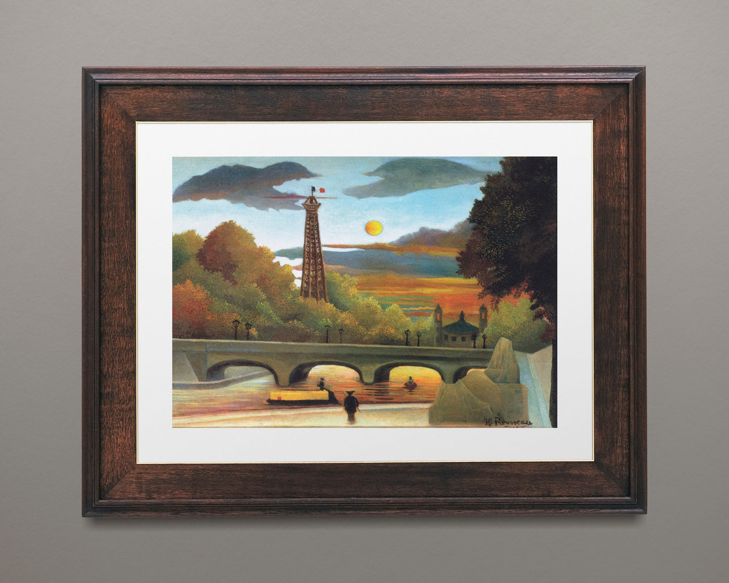 Henri Rousseau's Seine and Eiffel-tower Paris in the sunset (1910) Poster Print Wall Hanging Decor