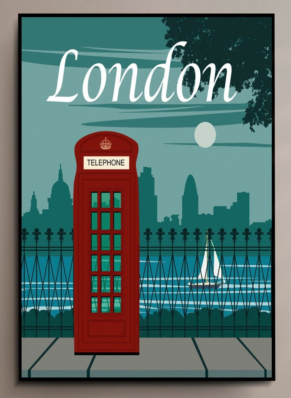 London England Travel Poster Print Wall Hanging Decor