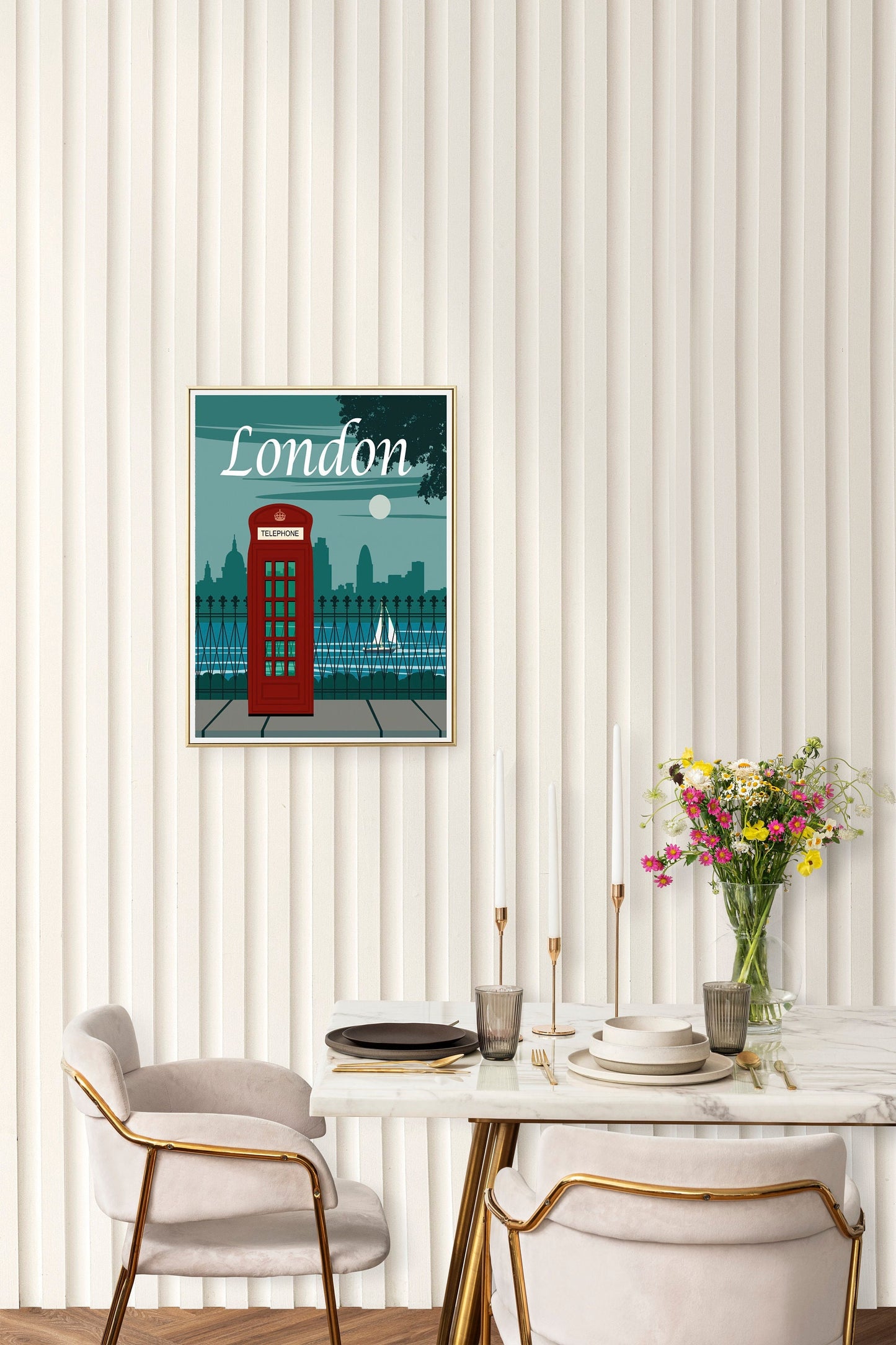 London England Travel Poster Print Wall Hanging Decor