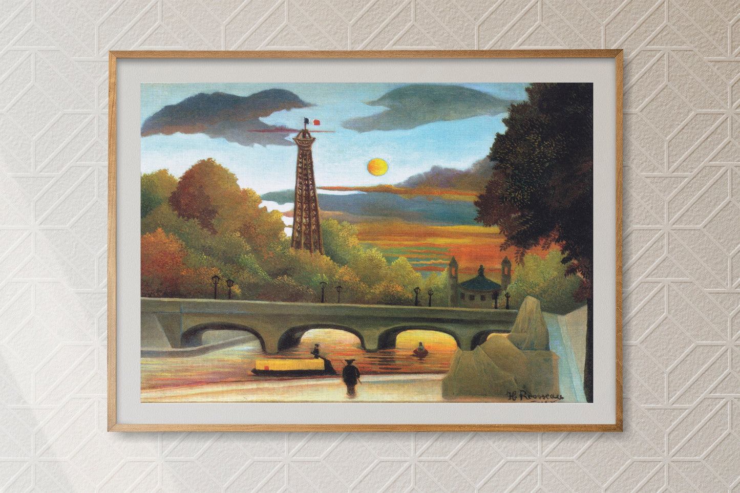 Henri Rousseau's Seine and Eiffel-tower Paris in the sunset (1910) Poster Print Wall Hanging Decor