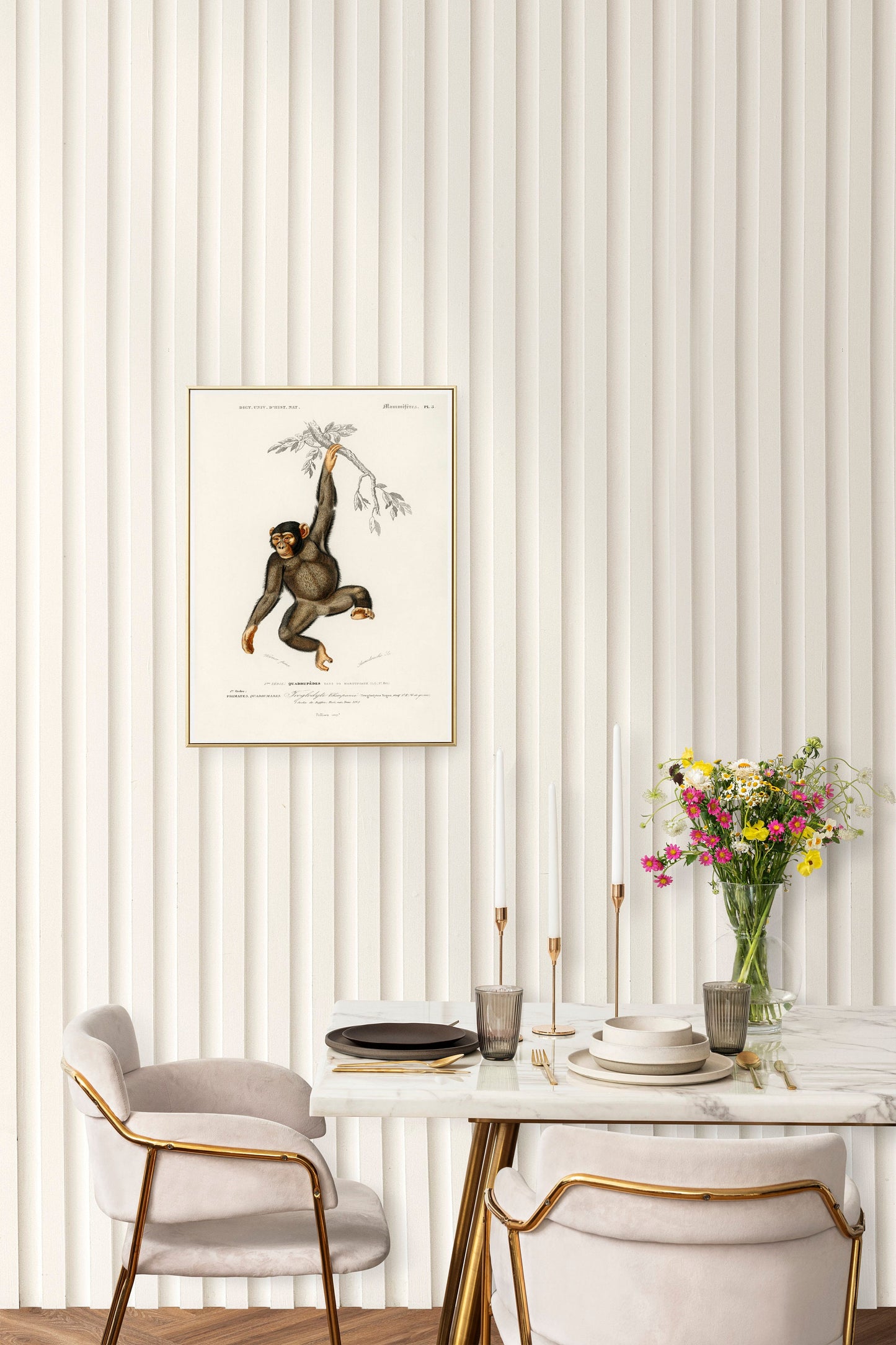 Chimpanzee Monkey Poster Print Wall Hanging Decor