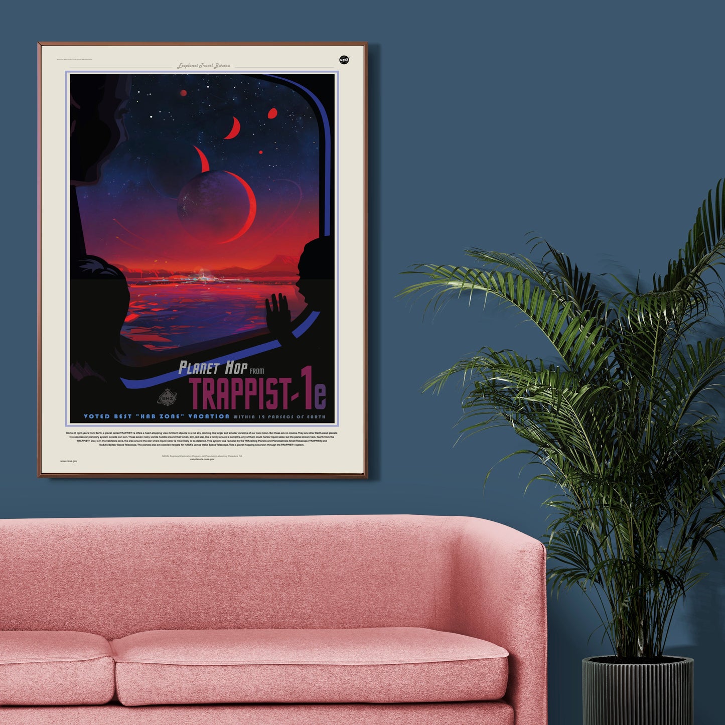 TRAPPIST-1 Visions of the Future NASA Space Astronomy Poster Illustration Print Wall Hanging Decor