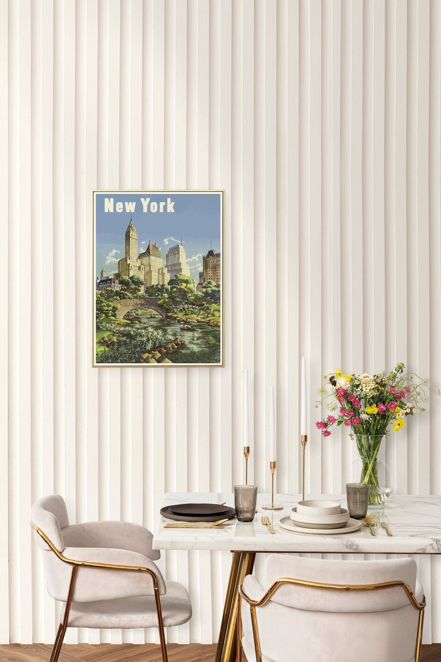 Vintage New York Travel Poster Print Wall Hanging Decor