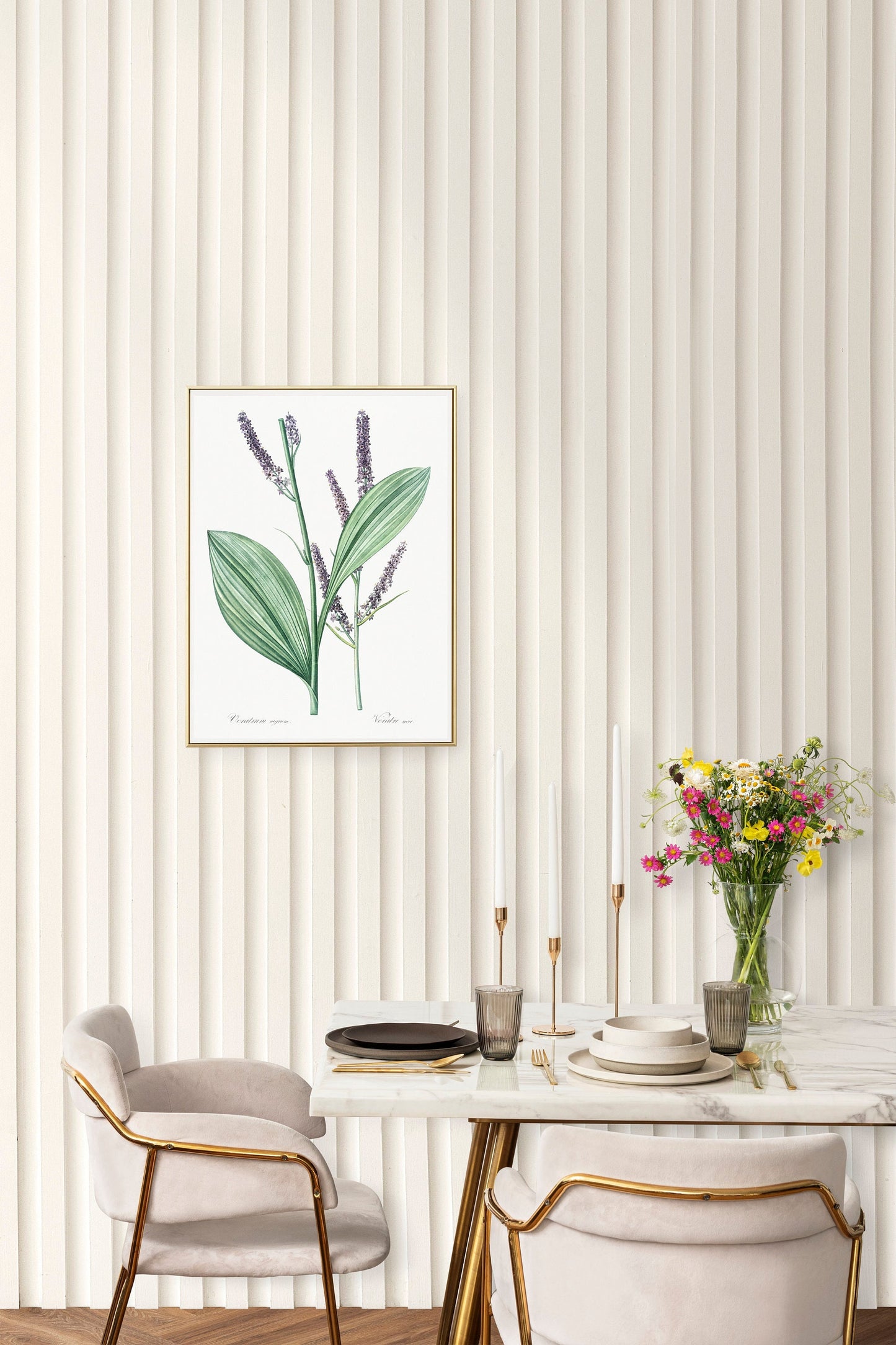 Black false hellebore flower illustration Poster Print Wall Hanging Decor