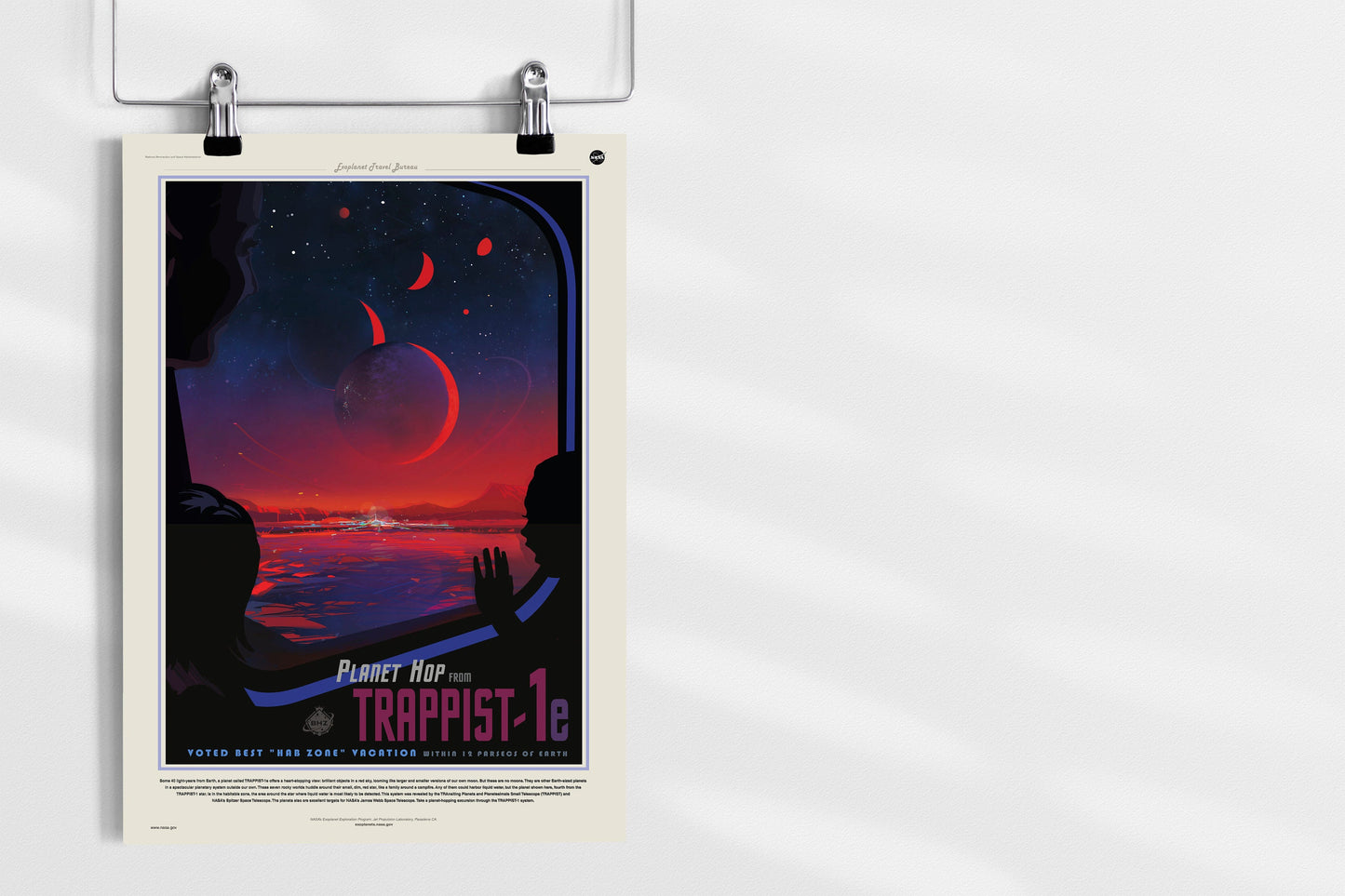 TRAPPIST-1 Visions of the Future NASA Space Astronomy Poster Illustration Print Wall Hanging Decor