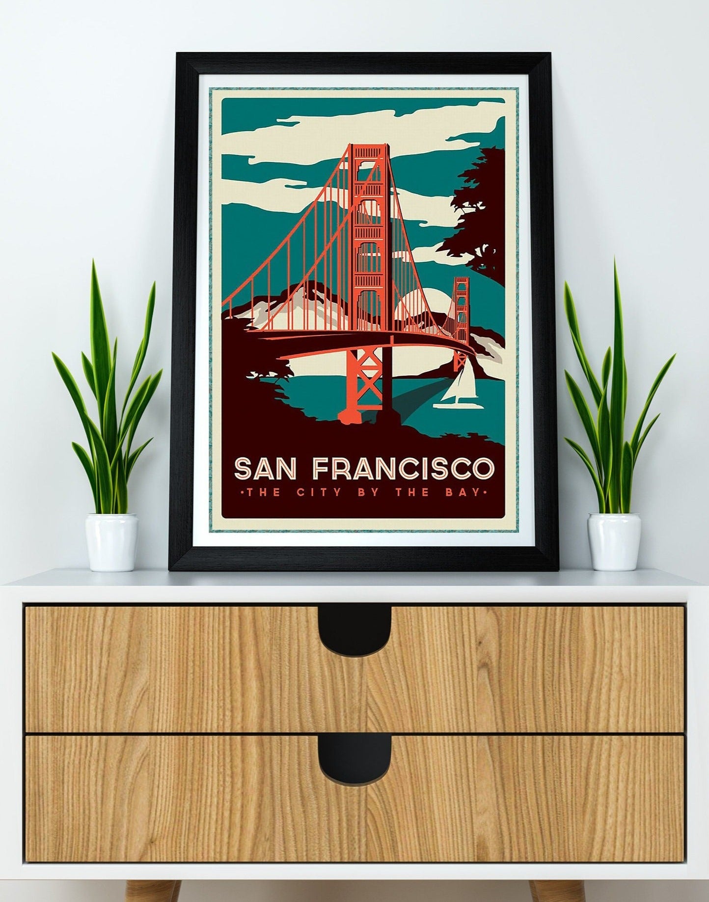 The Golden Gate Bridge San Francisco Travel Poster Print Wall Hanging Decor