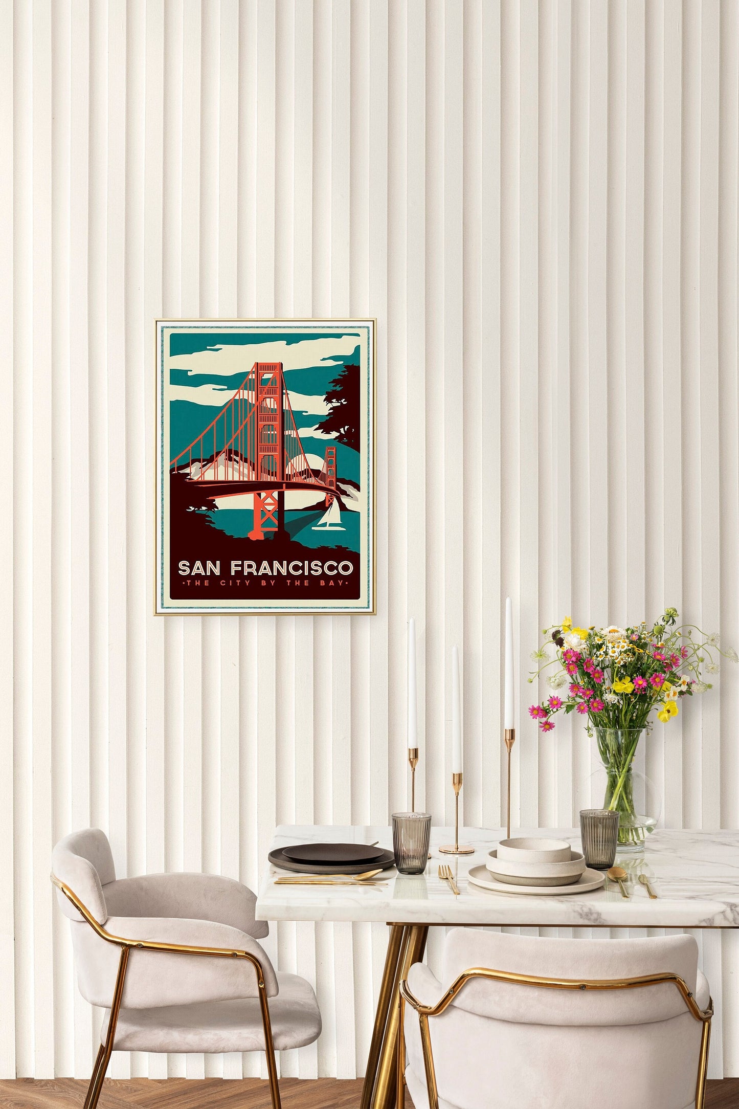 The Golden Gate Bridge San Francisco Travel Poster Print Wall Hanging Decor