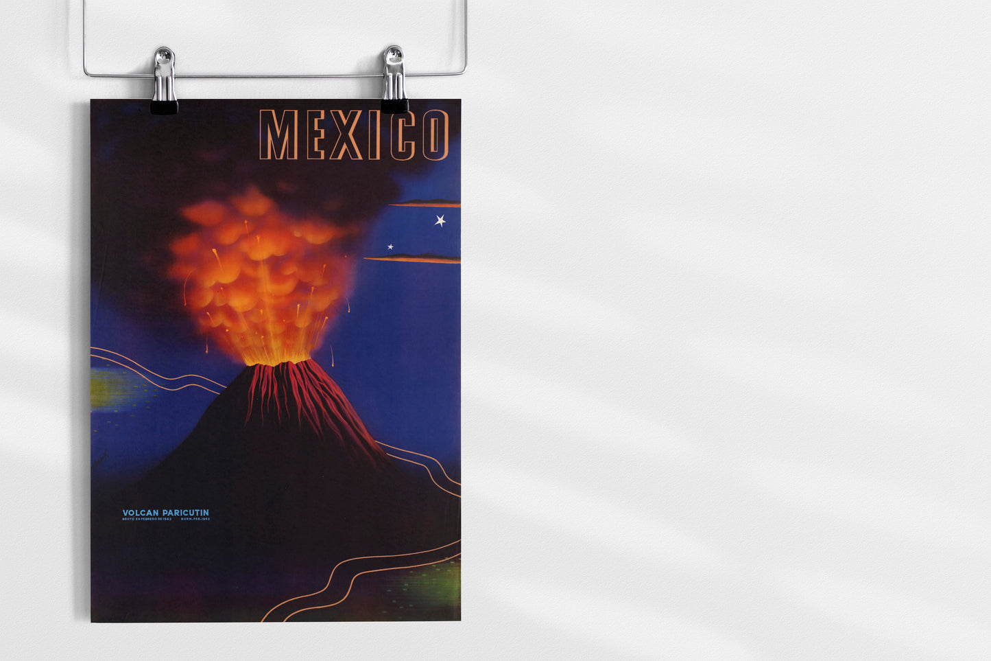 Mexico Volcano Travel Poster Print Wall Hanging Decor