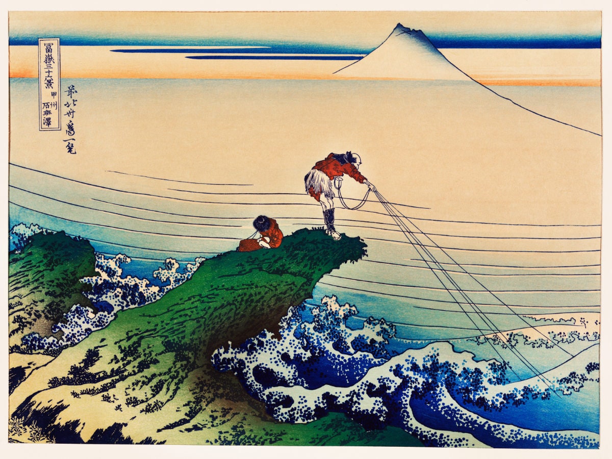 Koshu Kajikazawa by Katsushika Hokusai Japanese Art Print Poster Wall Hanging Decor A4 A3 A2