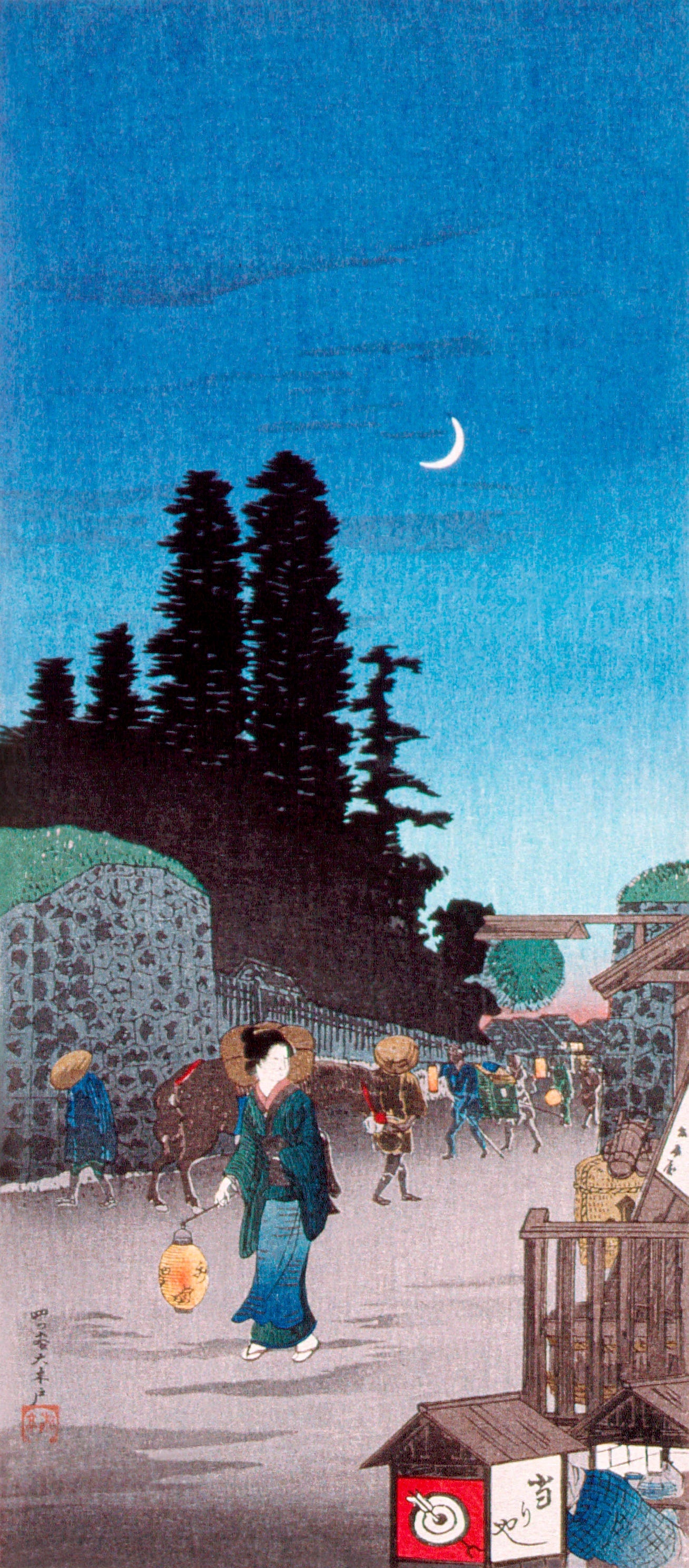 The Big Gate at Yotsuya  by Hiroaki Takahashi Japanese Art Print Poster Wall Hanging Decor A4 A3 A2