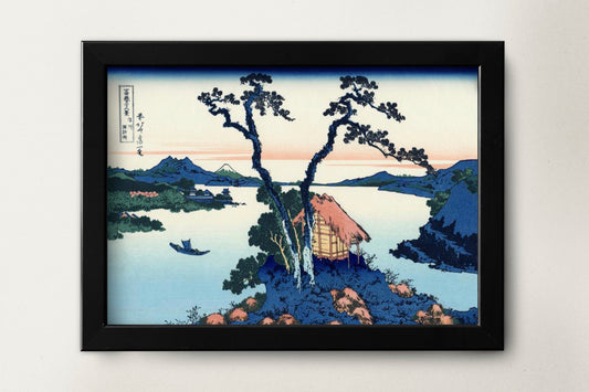 A View of Mount Fuji Across Lake Suwa by Katsushika Hokusai Japanese Art Poster Illustration Print Wall Hanging Decor A4 A3 A2