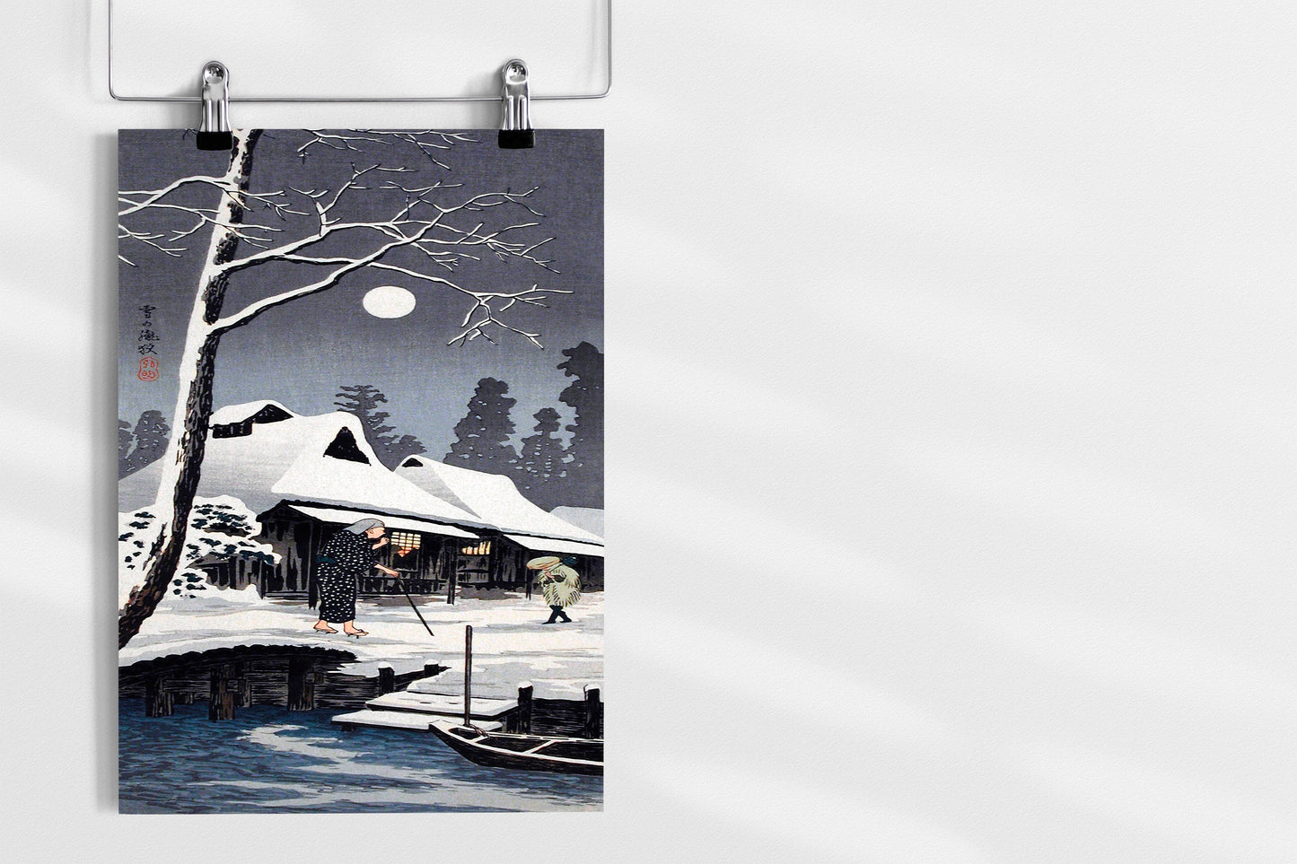 Moonlight on Snow by Hiroaki Takahashi Japanese Art Print Poster Wall Hanging Decor A4 A3 A2