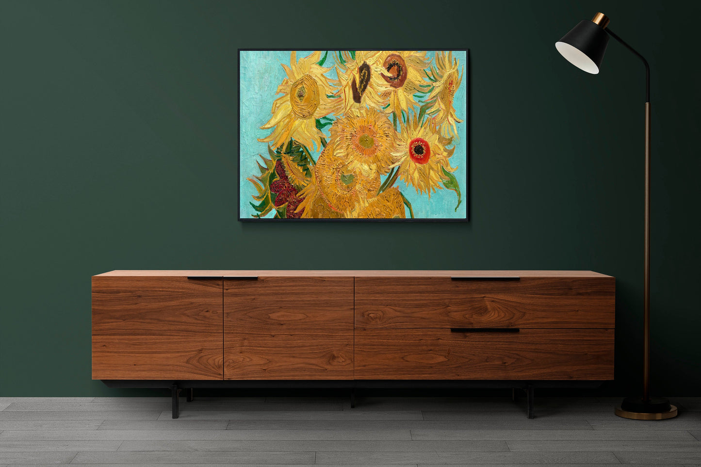 Sunflowers by Vincent Van Gogh Poster Illustration Print Wall Hanging Decor A4 A3 A2