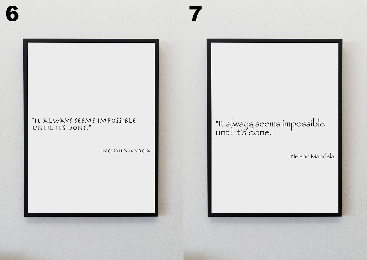 Inspirational Motivational Quote by Nelson Mandela Print with different font options