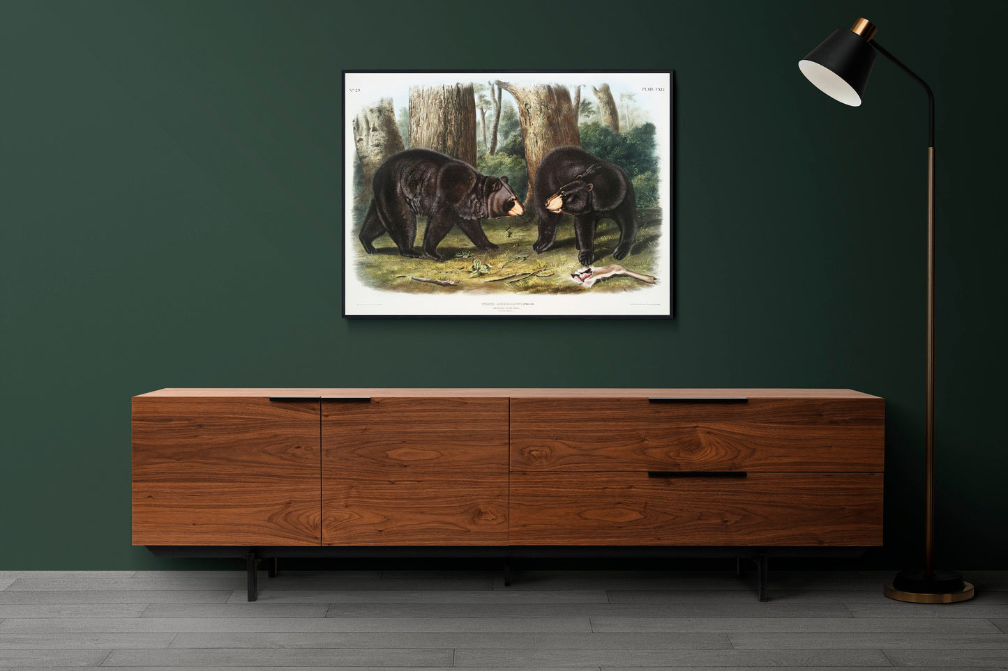 American Black Bear Illustration Poster Print Wall Hanging Decor A4 A3 A2