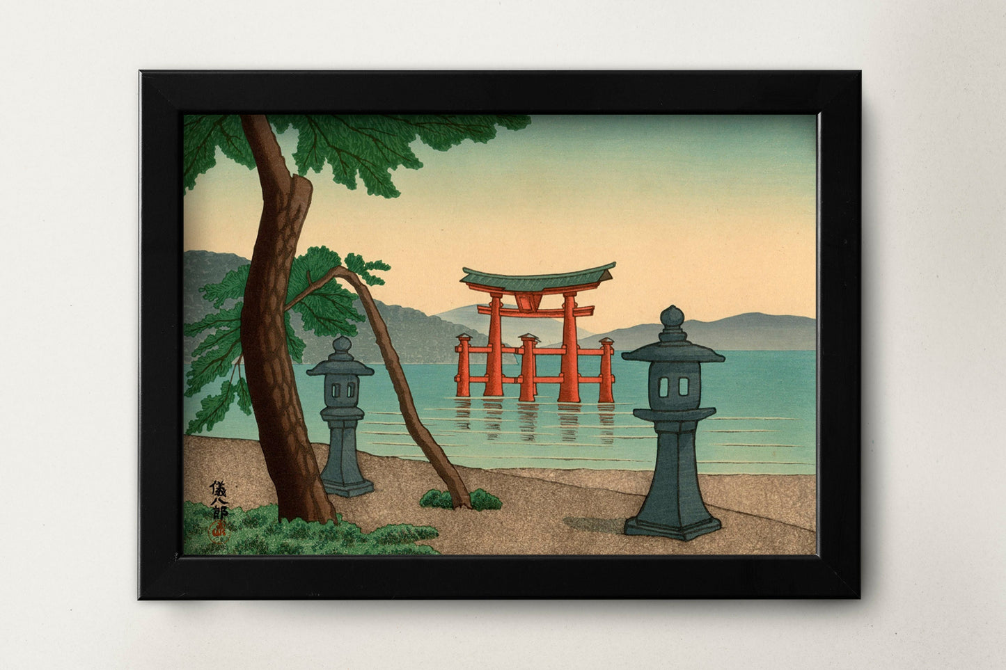 Morning At Miyajima by Okuyama Gihachiro Japanese art Poster Illustration Print Wall Hanging Decor A4 A3 A2