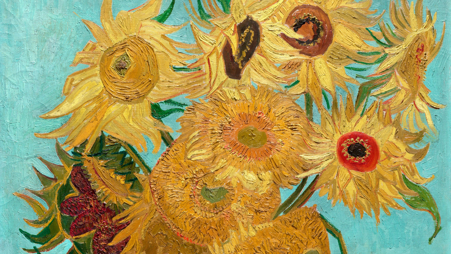 Sunflowers by Vincent Van Gogh Poster Illustration Print Wall Hanging Decor A4 A3 A2