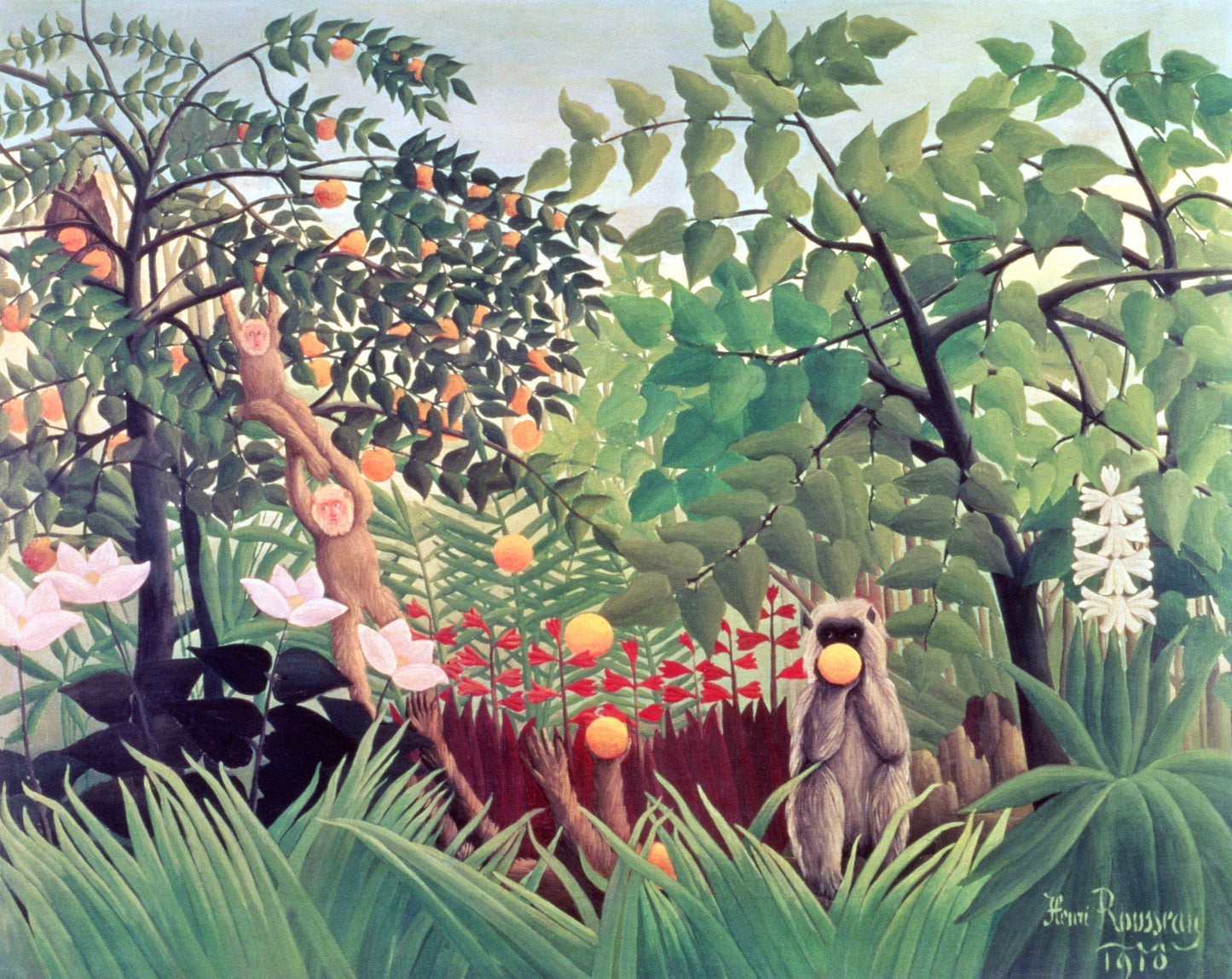 Exotic Landscape by Henri Rousseau Poster Illustration Print Wall Hanging Decor A4 A3 A2