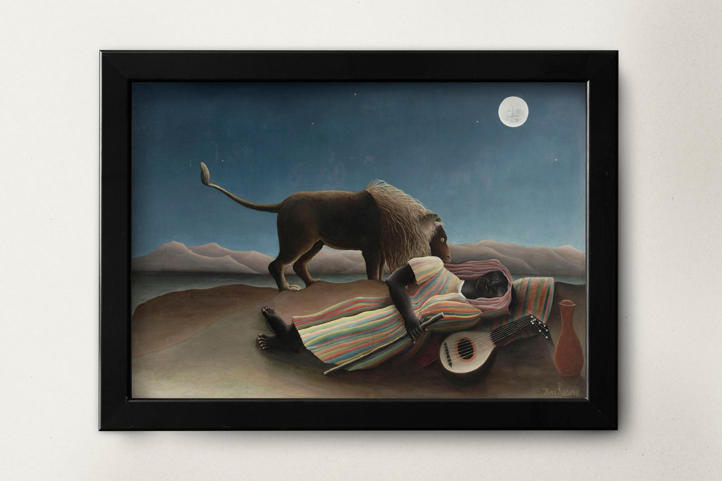 The Sleeping Gypsy by Henri Rousseau Poster Illustration Print Wall Hanging Decor A4 A3 A2