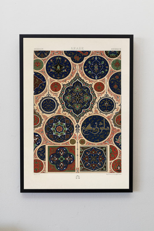 Arabian pattern from L'ornement Polychrome Illustration Poster Print Wall Hanging Decor A4 A3 A2