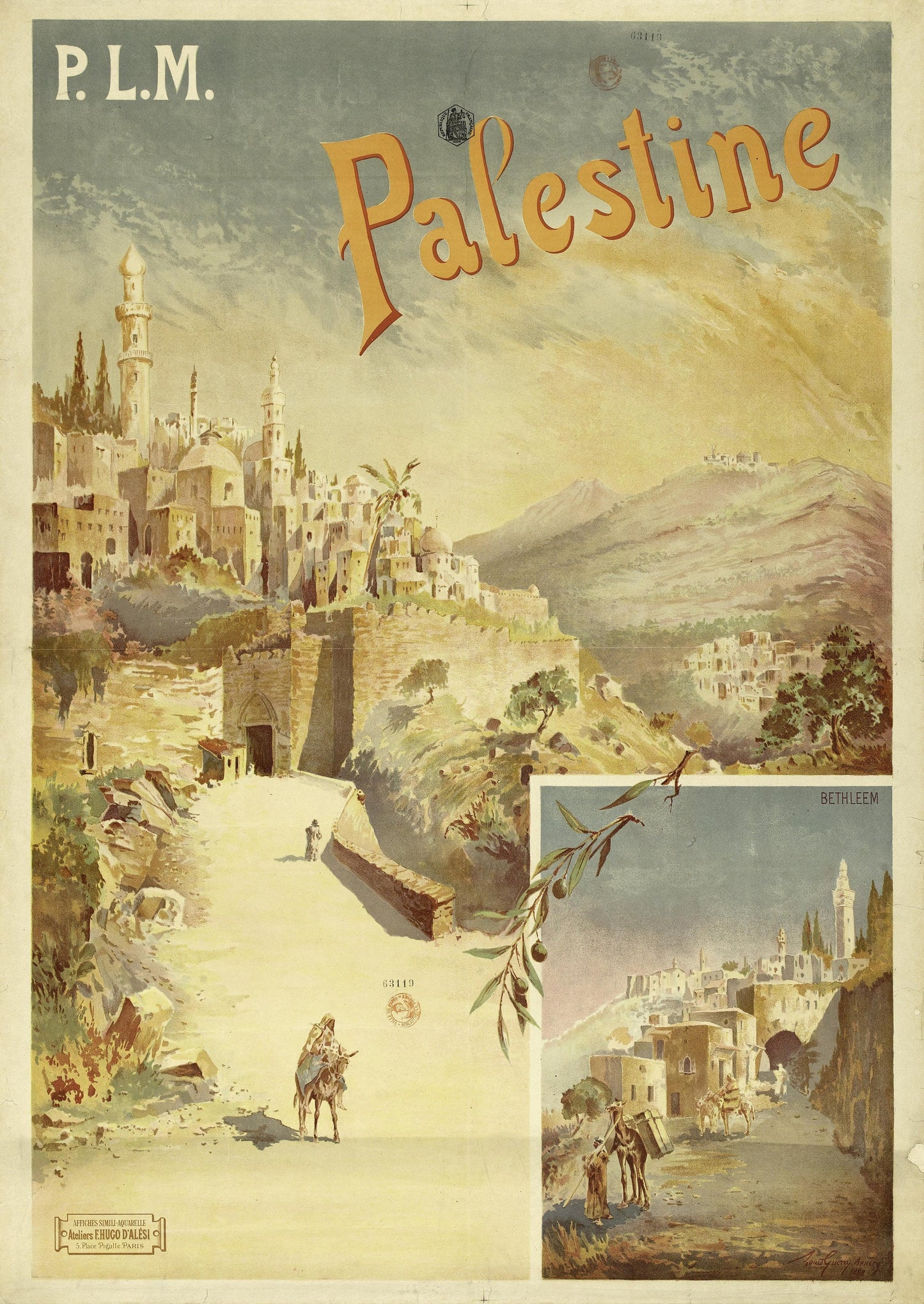 Vintage Palestine Poster | Palestine Travel Poster | Vintage Middle East Travel Poster | Palestine Wall Art | Vintage Travel Poster