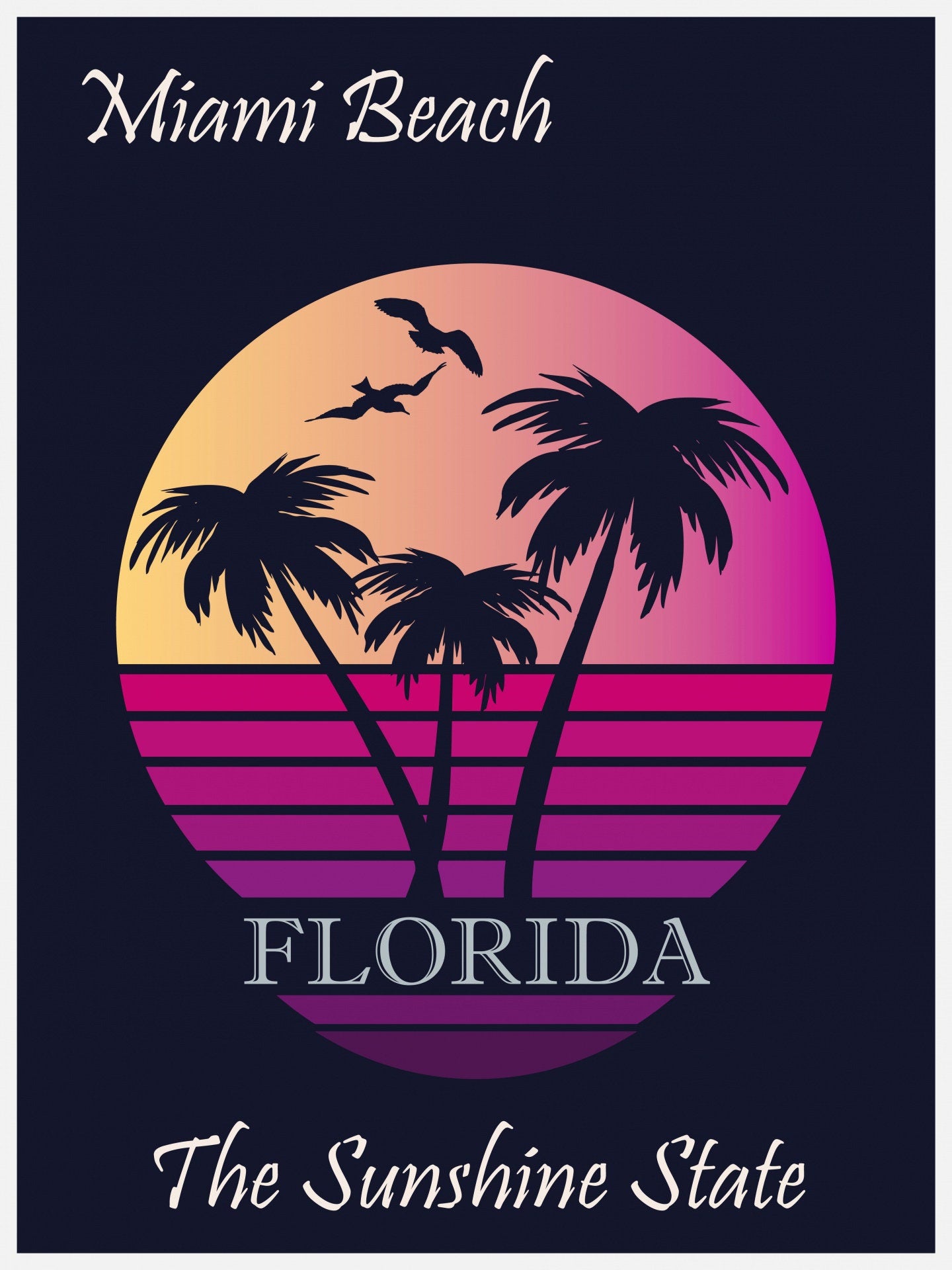 Miami Beach Travel Poster | Florida Travel Poster | USA Travel Poster | Miami Travel Print | Miami Poster | USA Poster | Miami Print